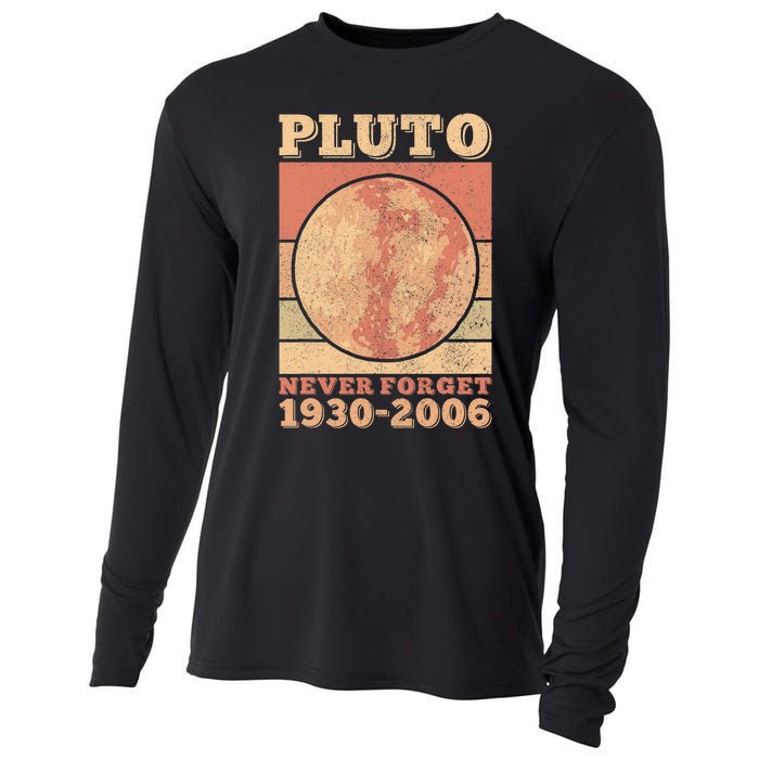 Pluto Never Forget Space Science Astronomy Men Women Funny Cooling Performance Long Sleeve Crew