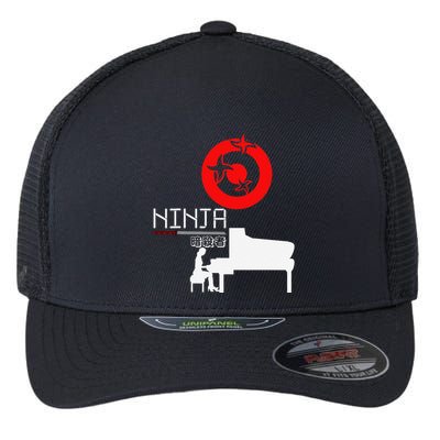 Piano Ninja Funny Keyboard Player Pianist Gift Flexfit Unipanel Trucker Cap