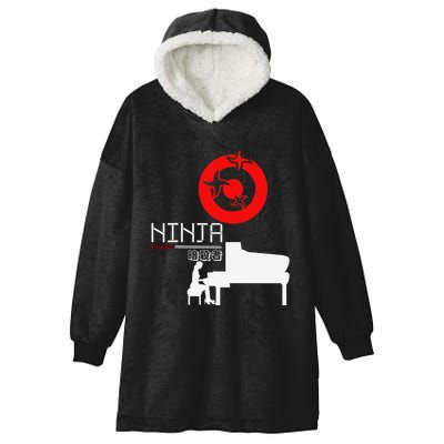 Piano Ninja Funny Keyboard Player Pianist Gift Hooded Wearable Blanket
