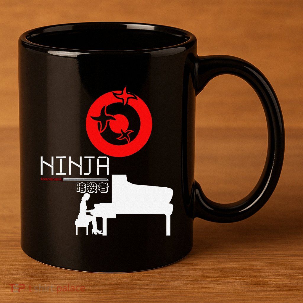 Piano Ninja Funny Keyboard Player Pianist Gift 11oz C Handle Ceramic Mug