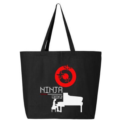 Piano Ninja Funny Keyboard Player Pianist Gift 25L Jumbo Tote