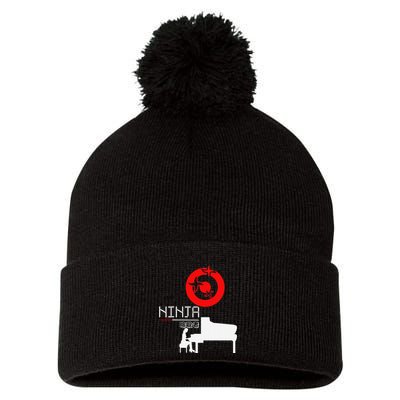 Piano Ninja Funny Keyboard Player Pianist Gift Pom Pom 12in Knit Beanie