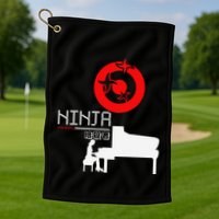 Piano Ninja Funny Keyboard Player Pianist Gift Golf Towel