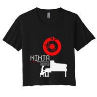 Piano Ninja Funny Keyboard Player Pianist Gift Women's Crop Top Tee