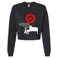 Piano Ninja Funny Keyboard Player Pianist Gift Cropped Pullover Crew