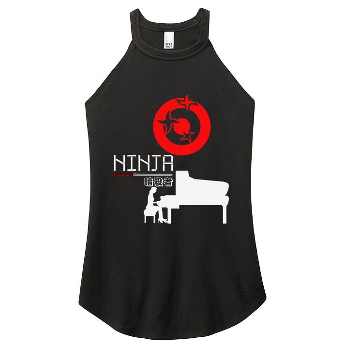 Piano Ninja Funny Keyboard Player Pianist Gift Women's Perfect Tri Rocker Tank