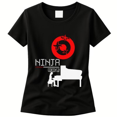 Piano Ninja Funny Keyboard Player Pianist Gift Womens T-Shirt