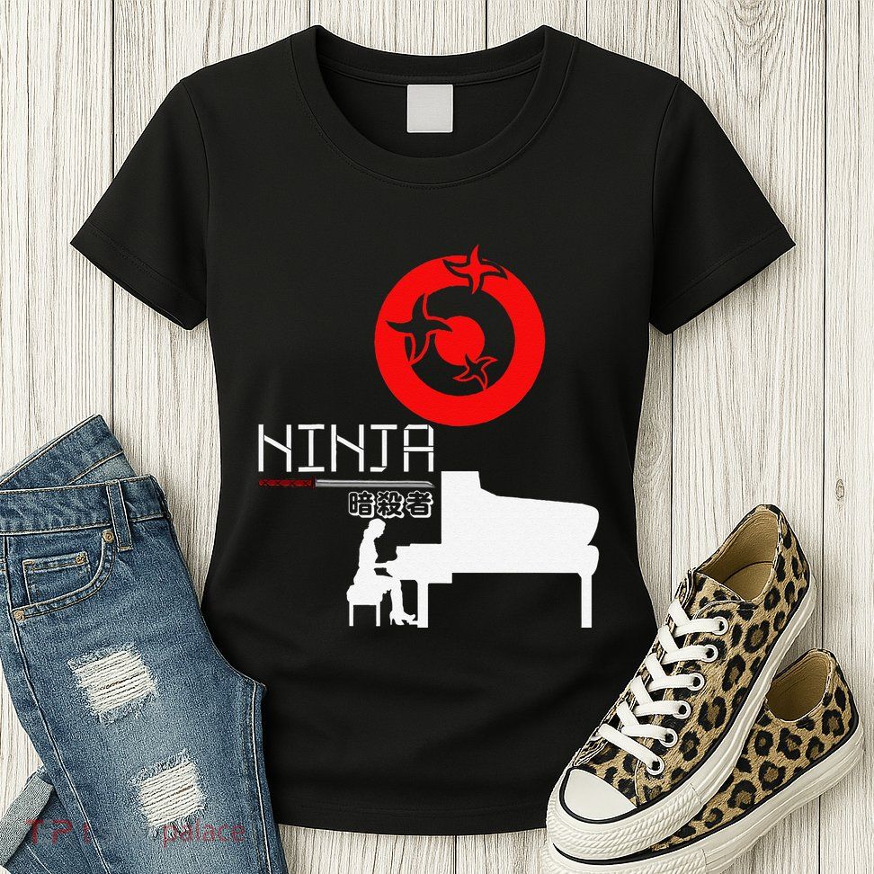 Piano Ninja Funny Keyboard Player Pianist Gift Womens T-Shirt