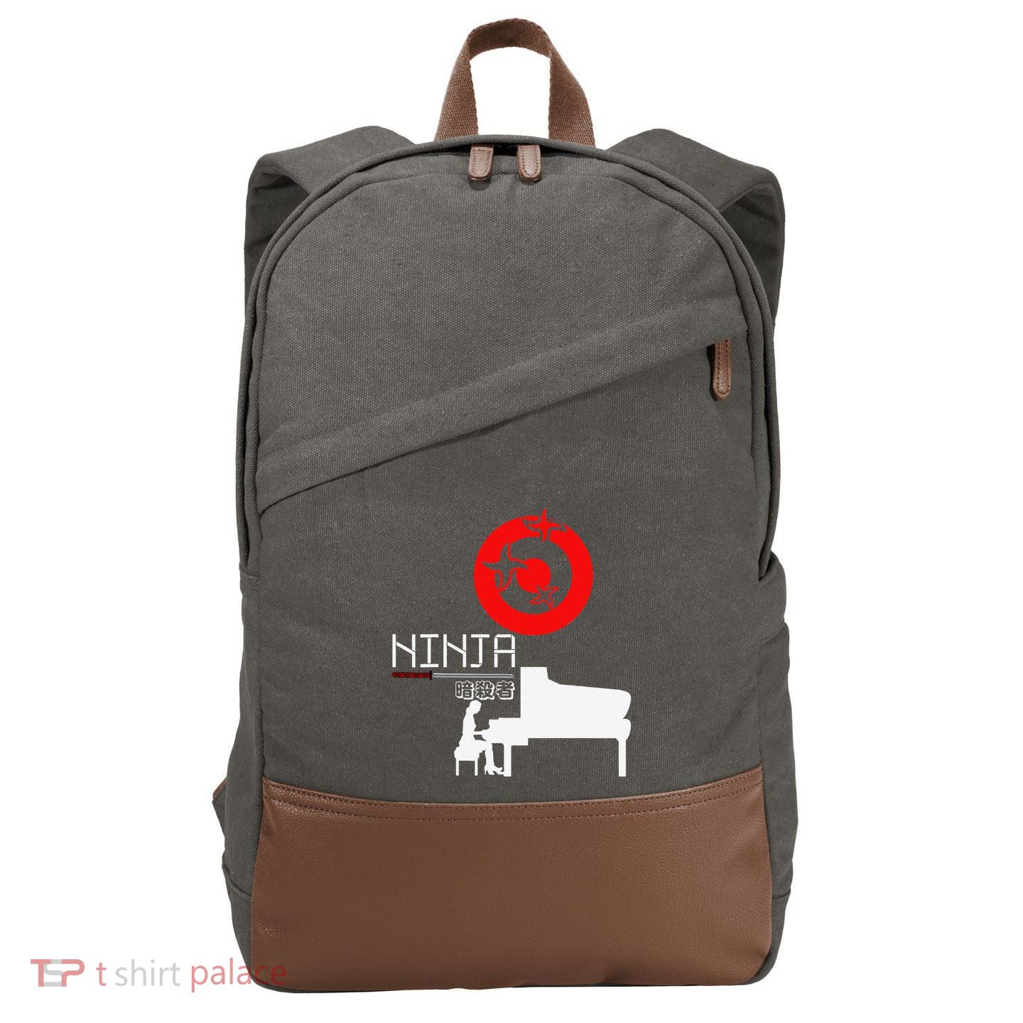 Piano Ninja Funny Keyboard Player Pianist Gift Cotton Canvas Backpack