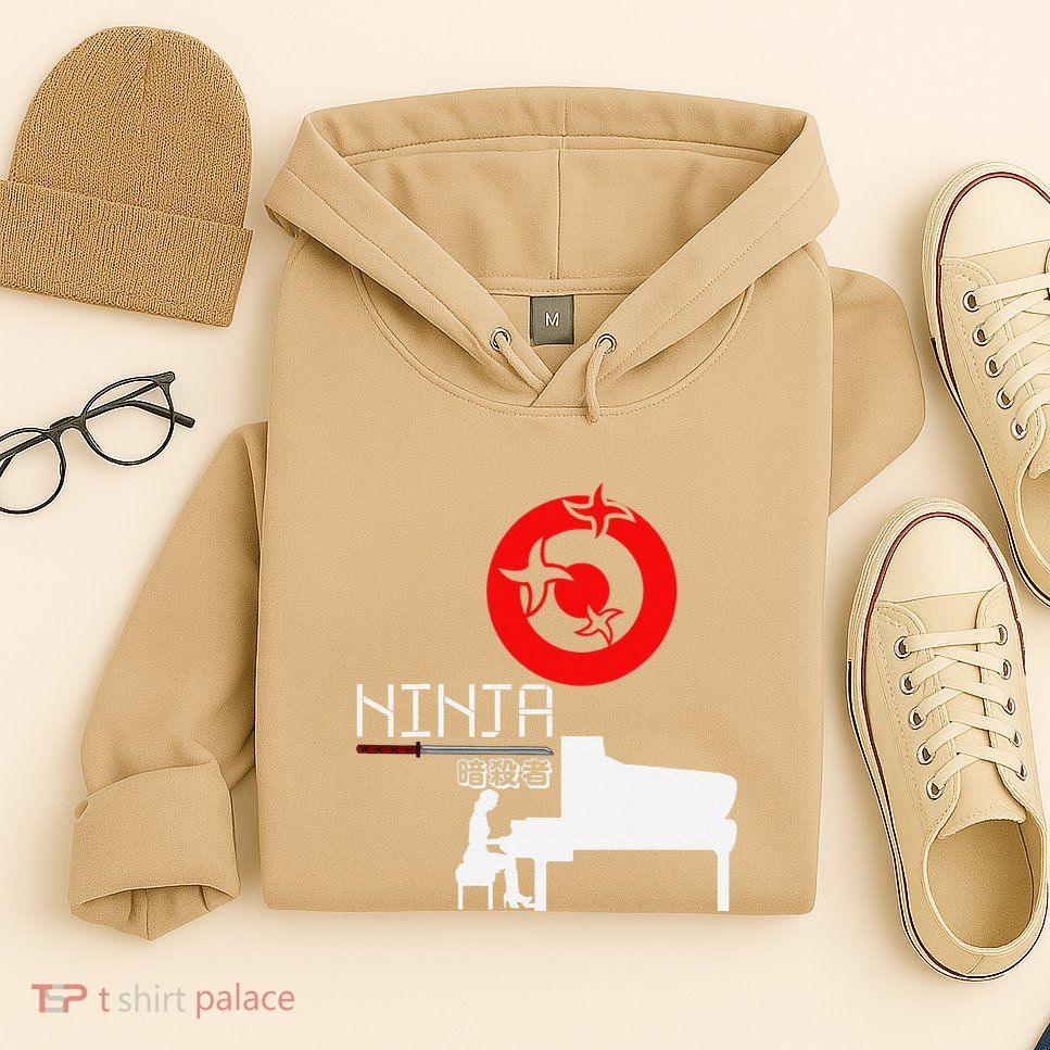 Piano Ninja Funny Keyboard Player Pianist Gift Hoodie