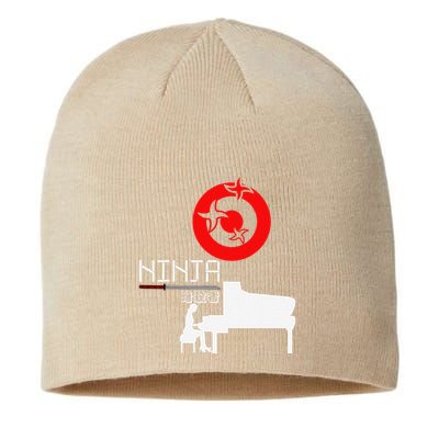 Piano Ninja Funny Keyboard Player Pianist Gift Sustainable Beanie