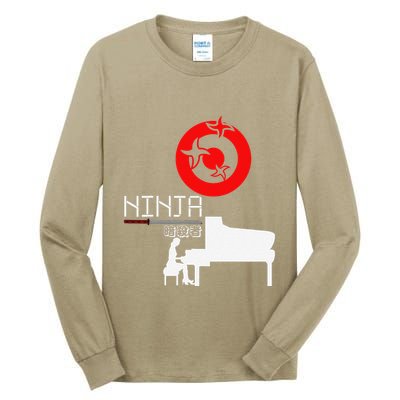 Piano Ninja Funny Keyboard Player Pianist Gift Tall Long Sleeve T-Shirt