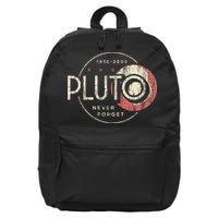 Pluto Never Forget Funny Pluto Pluto Lover Pluto 16 in Basic Backpack