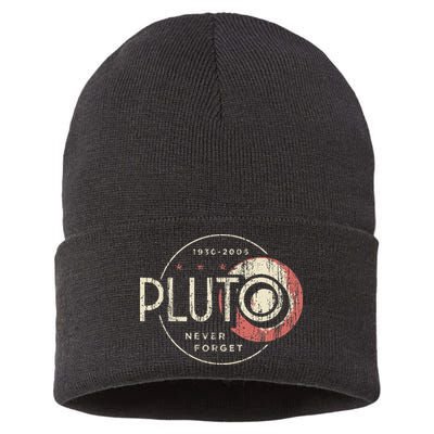 Pluto Never Forget Funny Pluto Pluto Lover Pluto Sustainable Knit Beanie