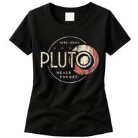 Pluto Never Forget Funny Pluto Pluto Lover Pluto Womens T-Shirt
