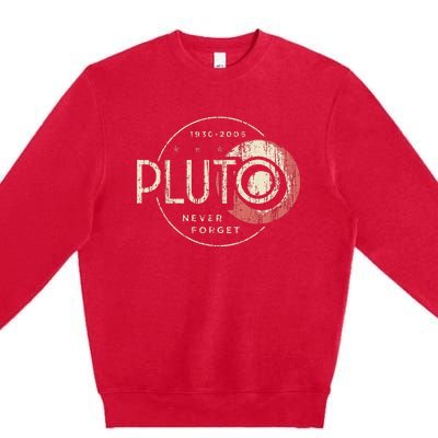 Pluto Never Forget Funny Pluto Pluto Lover Pluto Premium Crewneck Sweatshirt