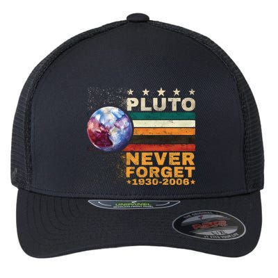 Pluto Never Forget Pluto Astronomy Flexfit Unipanel Trucker Cap