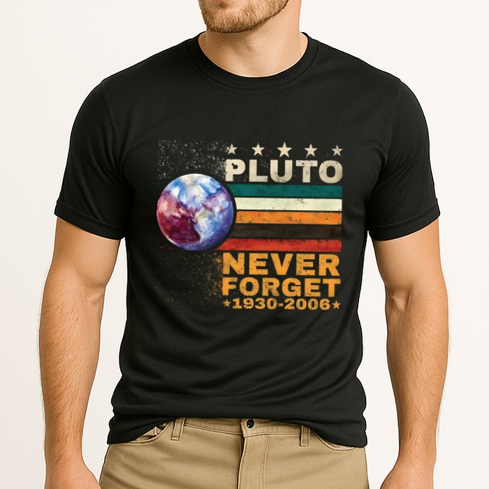 Pluto Never Forget Pluto Astronomy Cooling Performance Crew T-Shirt