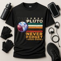 Pluto Never Forget Pluto Astronomy Cooling Performance Crew T-Shirt