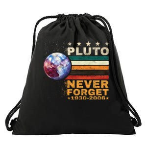 Pluto Never Forget Pluto Astronomy Drawstring Bag