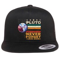 Pluto Never Forget Pluto Astronomy Flat Bill Trucker Hat