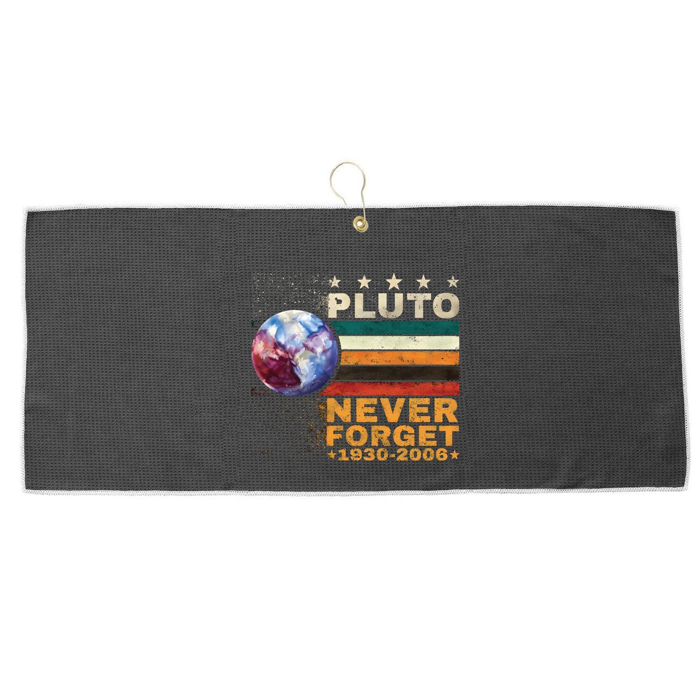 Pluto Never Forget Pluto Astronomy Large Microfiber Waffle Golf Towel