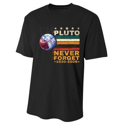 Pluto Never Forget Pluto Astronomy Performance Sprint T-Shirt