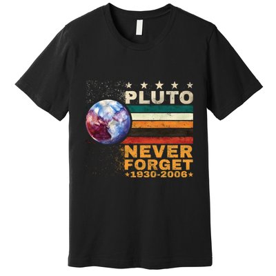 Pluto Never Forget Pluto Astronomy Premium T-Shirt