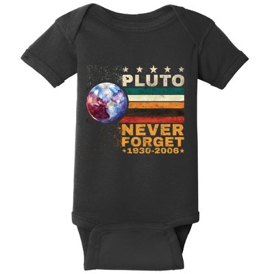Pluto Never Forget Pluto Astronomy Baby Bodysuit