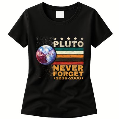 Pluto Never Forget Pluto Astronomy Womens T-Shirt