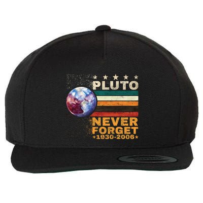 Pluto Never Forget Pluto Astronomy Wool Snapback Cap