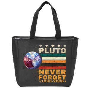 Pluto Never Forget Pluto Astronomy Zip Tote Bag