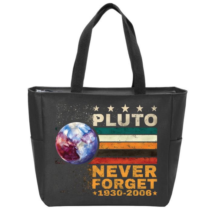 Pluto Never Forget Pluto Astronomy Zip Tote Bag