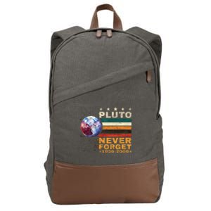 Pluto Never Forget Pluto Astronomy Cotton Canvas Backpack