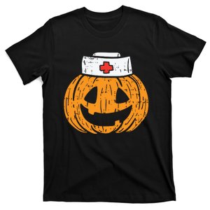 Pumpkin Nurse Funny Scary Halloween Costume Rn Cna Icu Girl T-Shirt