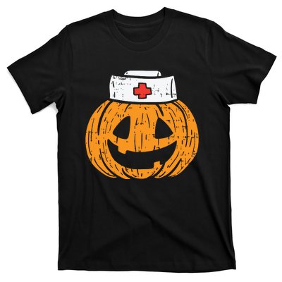 Pumpkin Nurse Funny Scary Halloween Costume Rn Cna Icu Girl T-Shirt