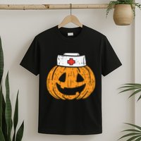 Pumpkin Nurse Funny Scary Halloween Costume Rn Cna Icu Girl T-Shirt