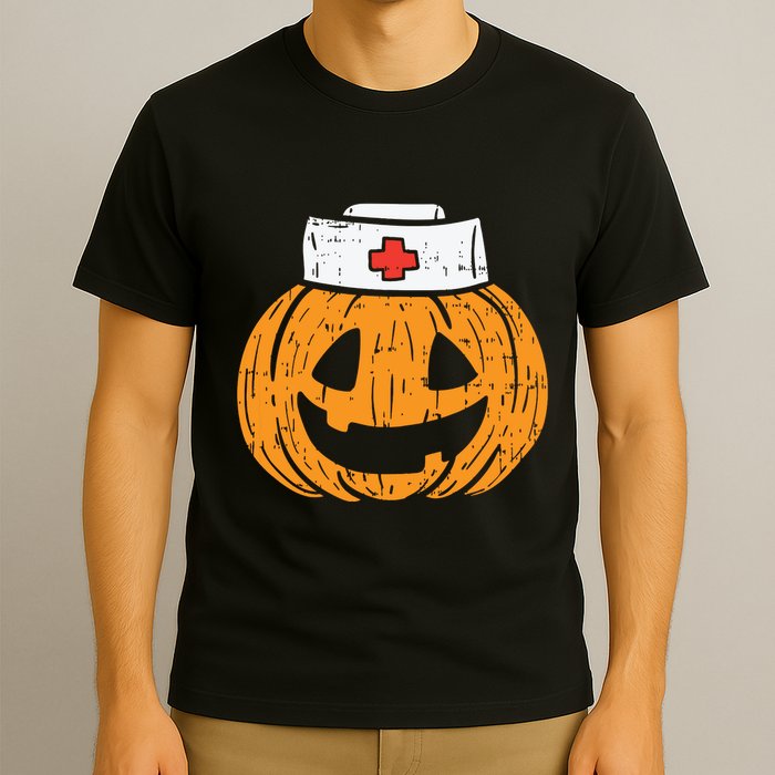 Pumpkin Nurse Funny Scary Halloween Costume Rn Cna Icu Girl T-Shirt
