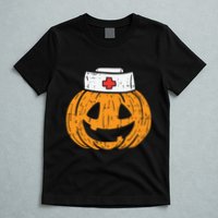 Pumpkin Nurse Funny Scary Halloween Costume Rn Cna Icu Girl T-Shirt