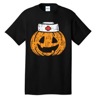 Pumpkin Nurse Funny Scary Halloween Costume Rn Cna Icu Girl Tall T-Shirt