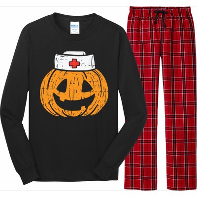 Pumpkin Nurse Funny Scary Halloween Costume Rn Cna Icu Girl Long Sleeve Pajama Set