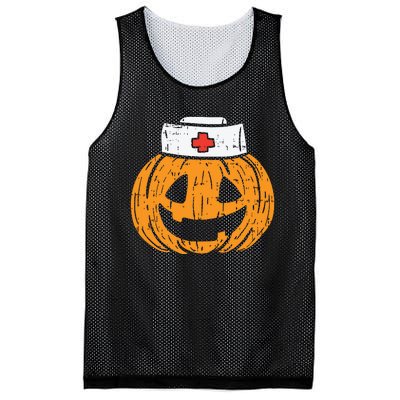 Pumpkin Nurse Funny Scary Halloween Costume Rn Cna Icu Girl Mesh Reversible Basketball Jersey Tank