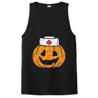 Pumpkin Nurse Funny Scary Halloween Costume Rn Cna Icu Girl PosiCharge Competitor Tank