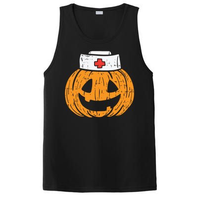 Pumpkin Nurse Funny Scary Halloween Costume Rn Cna Icu Girl PosiCharge Competitor Tank