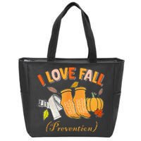 Pt Nurse Fall I Love Fall Prevention Fall Physical Therapy Zip Tote Bag