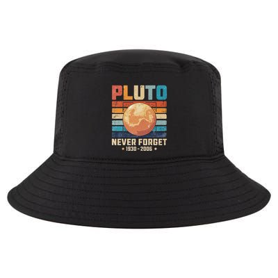 Pluto Never Forge Funny Space Science Cool Comfort Performance Bucket Hat