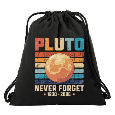 Pluto Never Forge Funny Space Science Drawstring Bag
