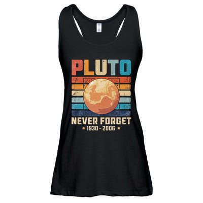 Pluto Never Forge Funny Space Science Ladies Essential Flowy Tank