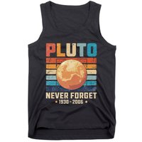 Pluto Never Forge Funny Space Science Tank Top