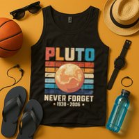Pluto Never Forge Funny Space Science Tank Top
